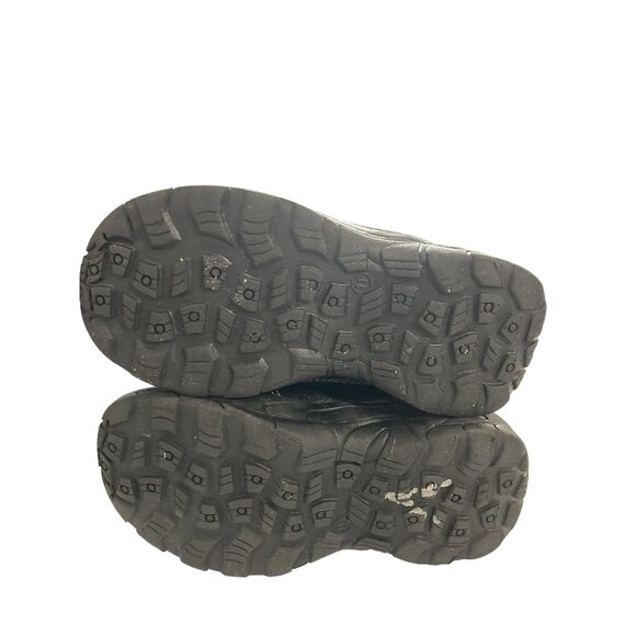 Kids Size 11 Black Blue fleece lined Hook Loop closure mid-calf Winter Boots - Picture 6 of 7